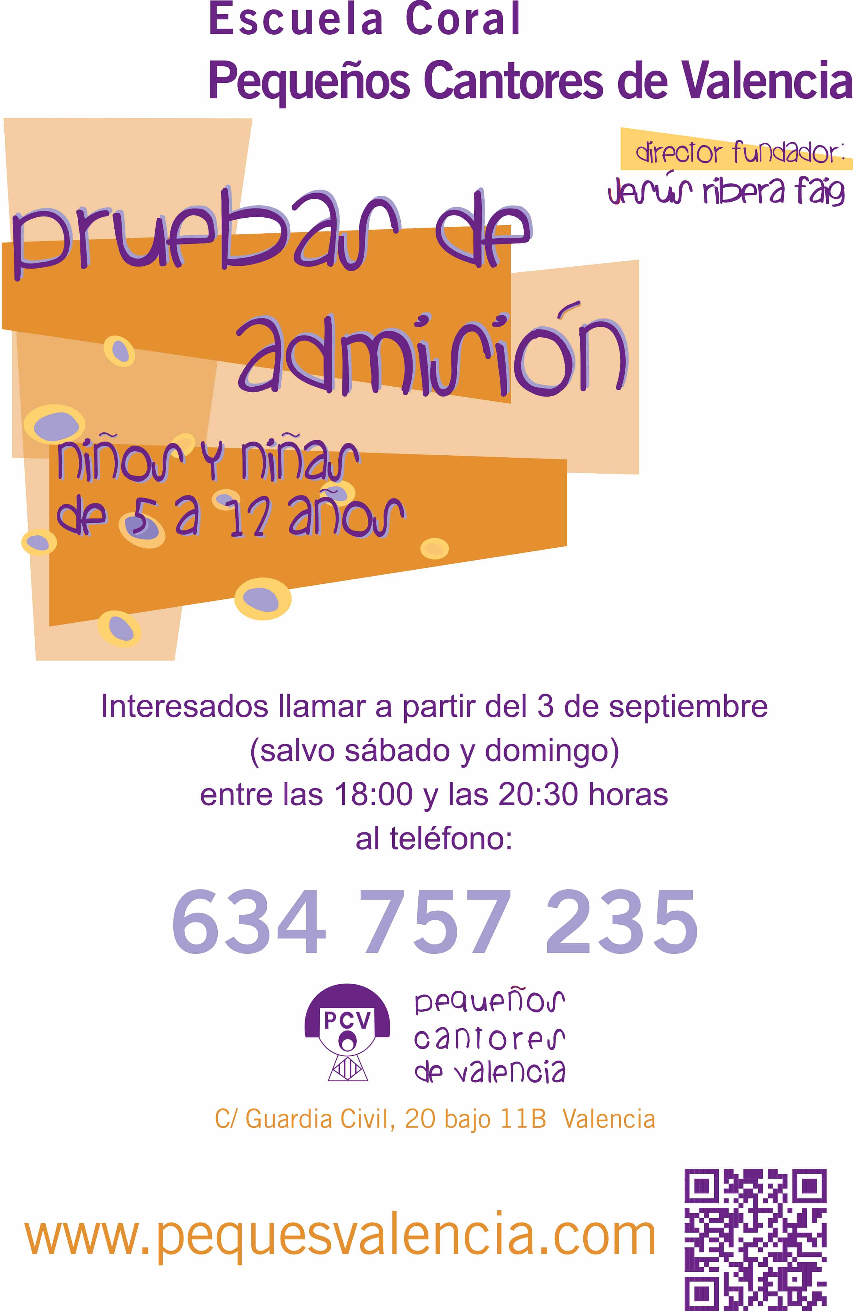 Proves d’admissió Pequeños Cantores de Valéncia