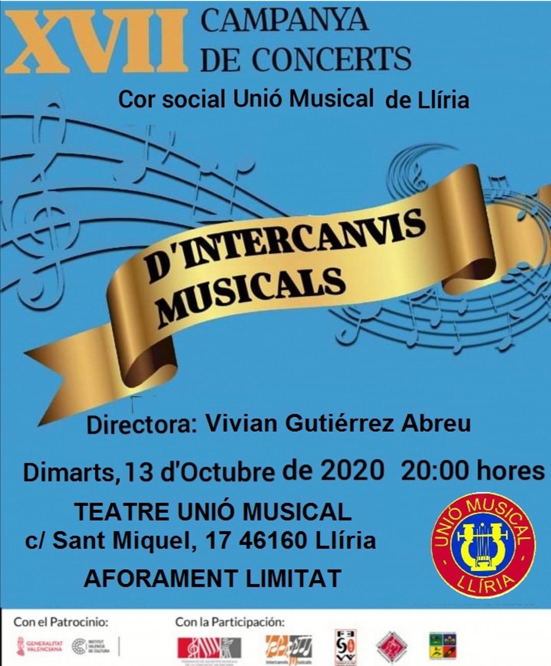Concert del Cor Social de la Unió Musical de Llíria