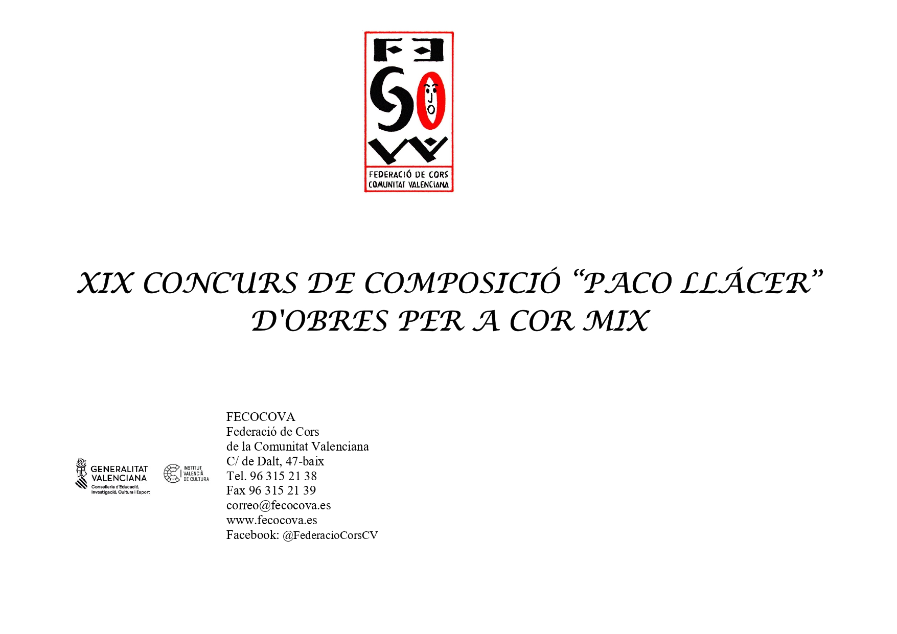 XIX Concurso de Composición PACO LLÁCER