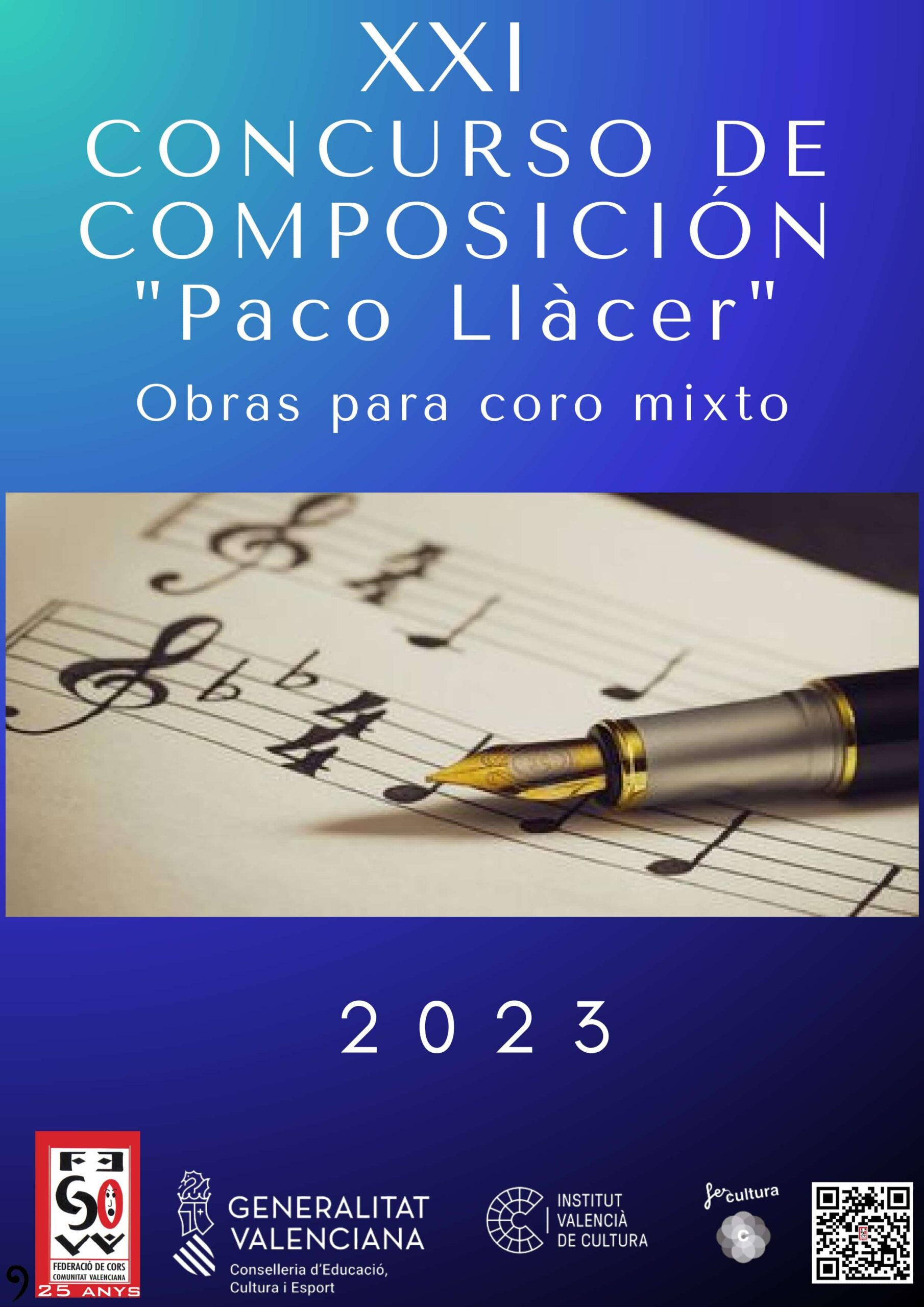 XXI Concurso de composición PACO LLÁCER de obras para coro mixto