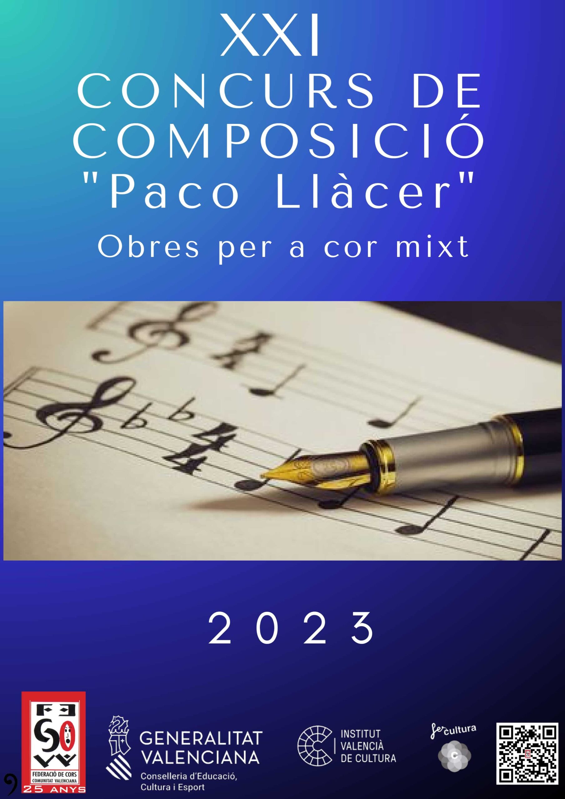 XXI Concurs de Composició PACO LLÁCER d’obres per a Cor Mixt