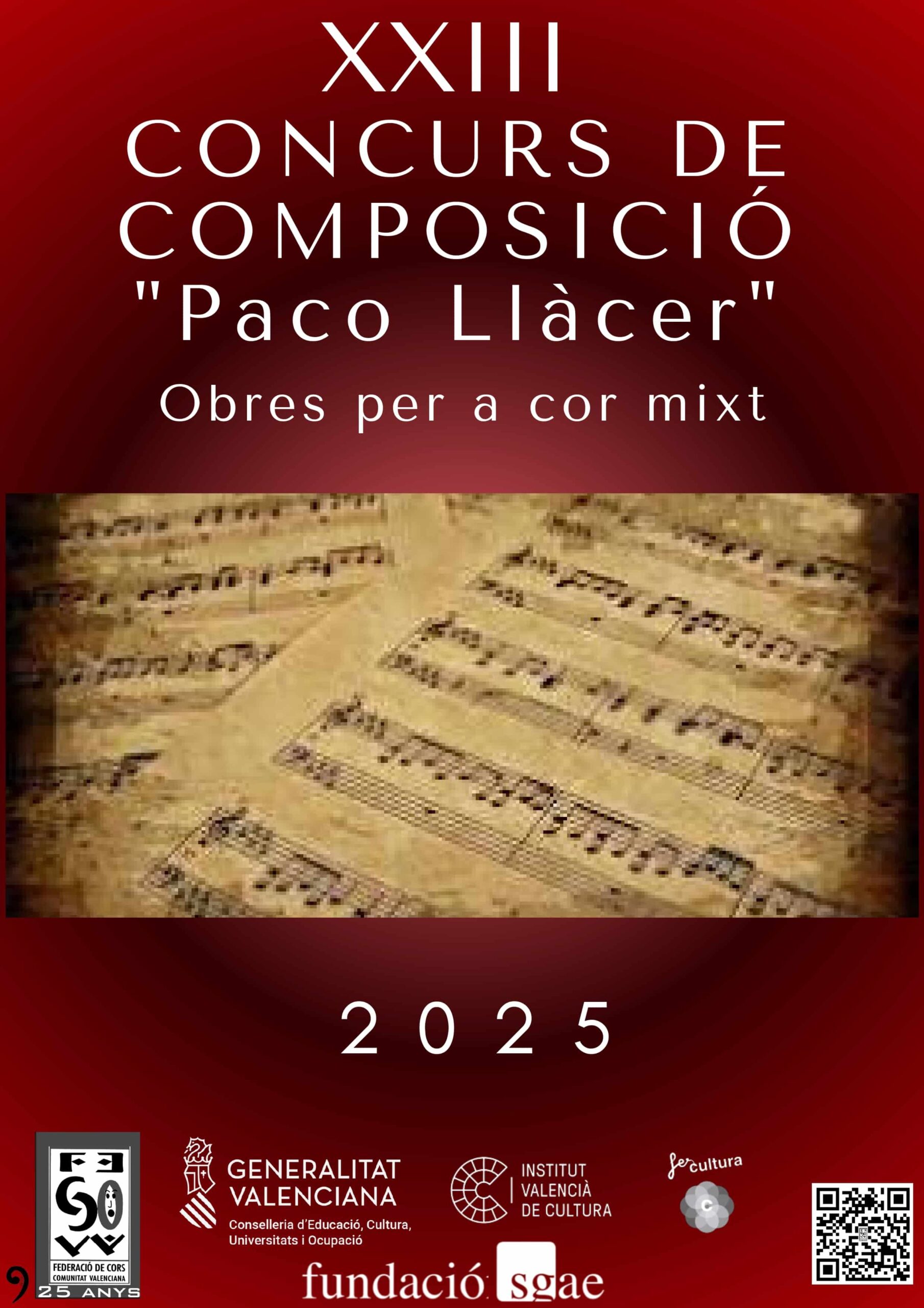 Fallada del XXIII Concurs de composició PACO LLACER