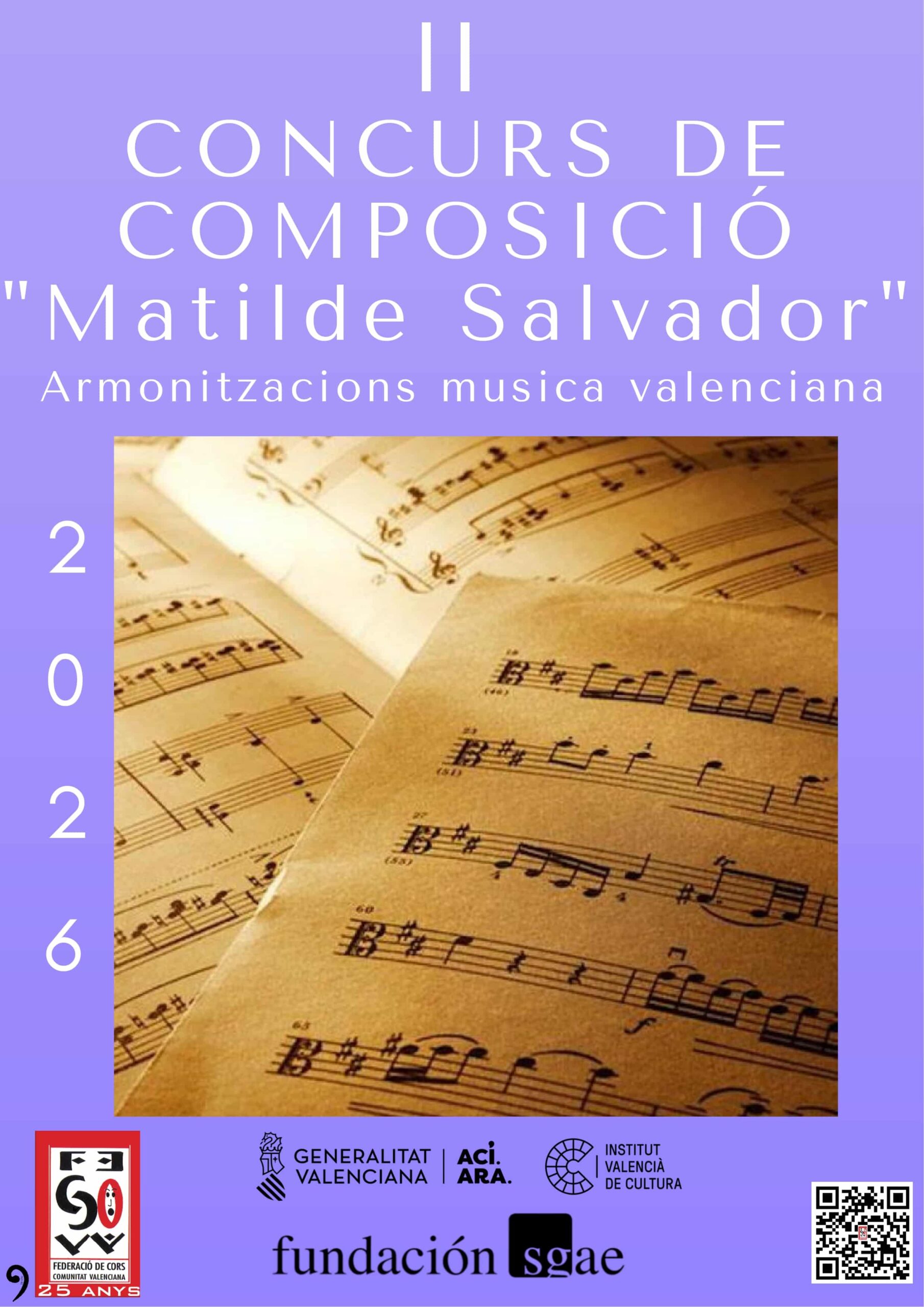 II Concurs de Composició MATILDE SALVADOR d’harmonitzacions música valenciana